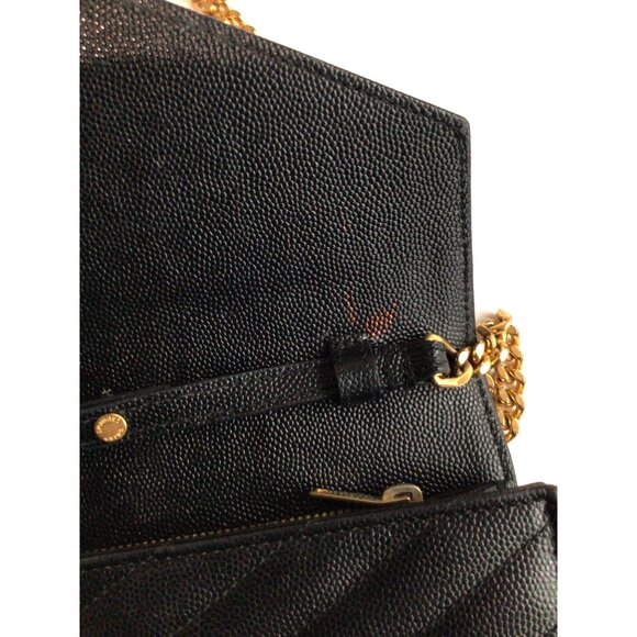 YSL Saint Laurent Metalasse Chain Envelope Bag in Black - Picture 5 of 6